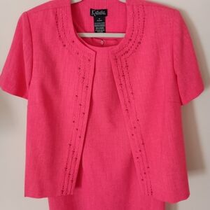 2pc Kasper Midi-Length Shift Dress with Jacket Wedding Mother of the Bride Work